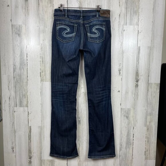 Silver Natsuki denim jeans bootcut dark wash fade size 30 western rodeo longer - Picture 10 of 13